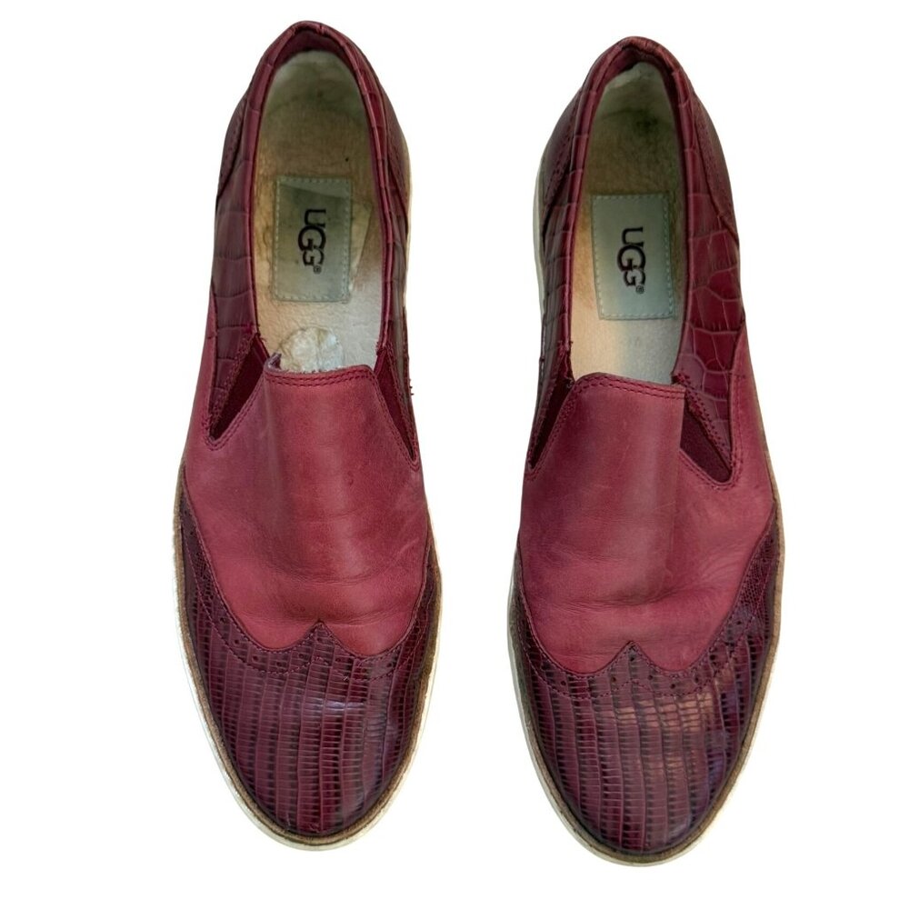 Ugg Australia Hadria Croco Lonely Hearts Slip On Wingtip Loafer Sneaker US 8